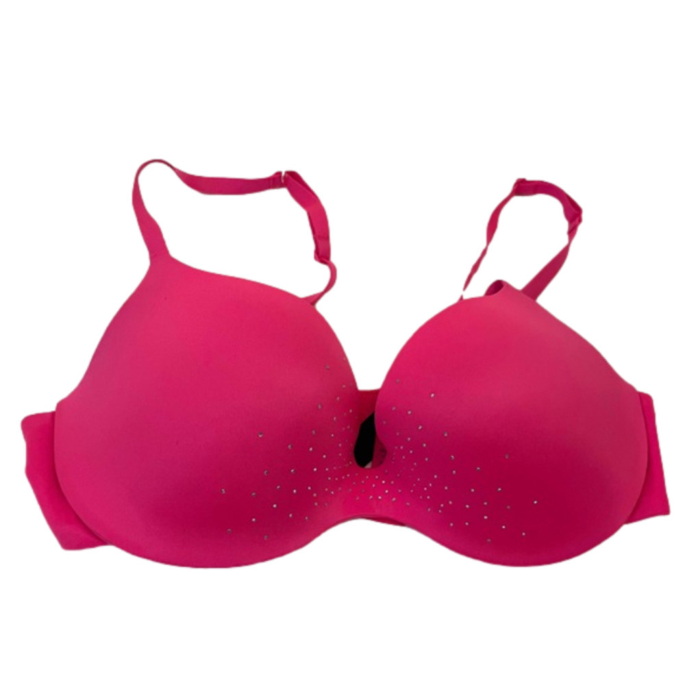 LA SENZA Body Kiss Neon Hot Pink padded Bra with Rhinestones Size 32C
